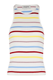 Women Picot Multicolor Striped Tank Top Multico white striped front view