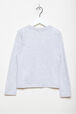 Printed Cotton Girl Long-Sleeved T-shirt Grey back view