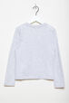 Printed Cotton Girl Long-Sleeved T-shirt Grey back view
