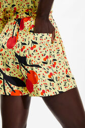 Women Cherry Print Twill Shorts Baby yellow details view 2