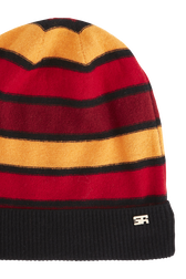 Wool and Cashmere Striped Hat Striped red/orange back view