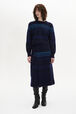 Midi Wrap Skirt Blue front worn view