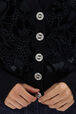Pull en maille et en dentelle velours Noir vue de détail 2
