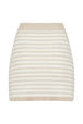 Women Striped Mini Skirt Striped ecru/beige back view