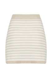 Mini jupe rayée femme Raye ecru/beige vue de dos