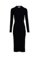 Long-Sleeved Crew-Neck Dress Black front view