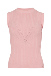 Sleeveless Crew-Neck Jumper Pink front view