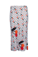 Jupe midi twill motif cerise femme Baby blue vue de dos