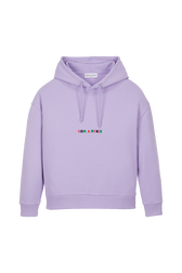 Sweat à capuche multicolore signature femme Lilas vue de face