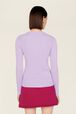 Women Plain Front Keyhole Top Lilac back worn view