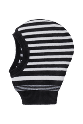 Cagoule laine rayée femme Raye noir/blanc vue de face