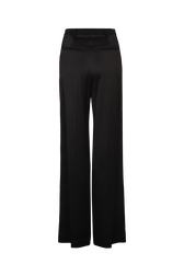 Piaf trousers in satin-back viewed crepe with rhinestone detailing Black back
