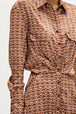 Vintage Papyrus Print Midi Skater Dress Pink details view 2