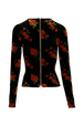 Top manches longues ajusté en jacquard de velours Orange vue de dos