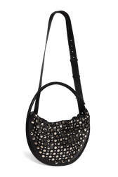Domino Medium Leather with studs bag Black back view