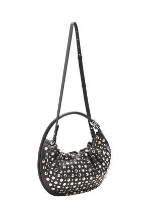 Domino Medium Leather with studs bag Black back view