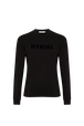 Long-sleeved crew-neck T-shirt Black front view