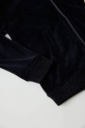 Velvet Girl Zipped Hoodie Black details view 3
