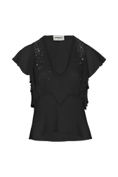 Chiffon blouse Black front view