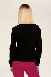 Pull intarsia motif 1968 femme Noir vue portée de dos