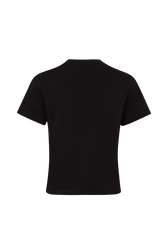Short-Sleeved Crew-Neck Cotton Jersey T-Shirt Black back view