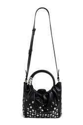 Mini cabas en cuir Noir vue de face