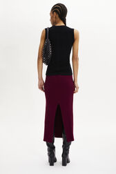 High-Waisted Skirt Claret back worn view