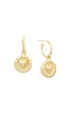 Golden Medals Heart earrings Gold details view 1