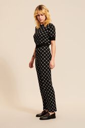 Women Jacquard Pants Black details view 1