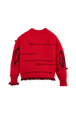 Pull laine intarsia charms femme Rouge vue de dos