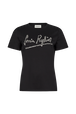 T-shirt col rond logo Sonia Rykiel cabochon strass femme Noir vue de face