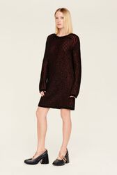 Robe courte lurex femme Raye noir/bronze vue de détail 1