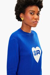 SR Heart Sweater Baby blue details view 2