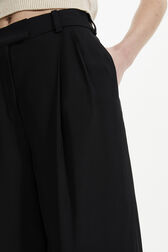 Women Viscose Loose-Fit Trousers Black details view 2