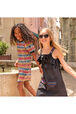 Ruffled poplin dress Black details view 2