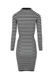 Women Rib Sock Knit Striped Maxi Dress Black/white back view