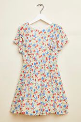 Robe courte fille motif fleur Multico vue de face