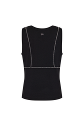 T-shirt débardeur trompe l'oeil Noir vue de dos