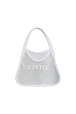 RYKIEL rhinestone mesh bag White front view