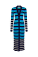 Cardigan long rayé Rayures bleu/silver vue de face