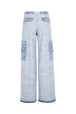 Pantalon cargo en denim zèbre Bleu vue de dos