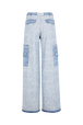 Pantalon cargo en denim zèbre Bleu vue de dos