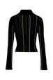 Chemise plissée rayée multicolore Noir vue de dos