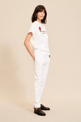 Women Floral Print T-shirt White details view 1