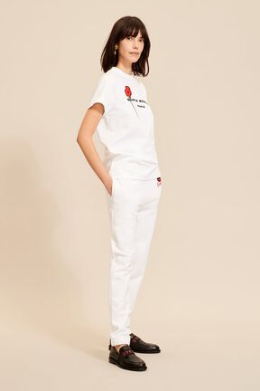 T-shirt motif fleur logo Sonia Rykiel femme Blanc vue de détail 1
