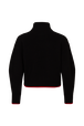 Turtleneck Jumper With Curved Long Sleeves Black back view
