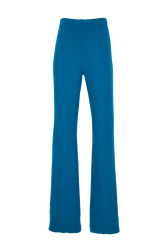 Women Plain Flare Pants Prussian blue back view