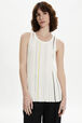 Women Pleated Tank Top Ecru details view 1