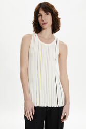 Women Pleated Tank Top Ecru details view 1