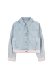 Veste en jean décoloré Stonewashed indigo vue de face